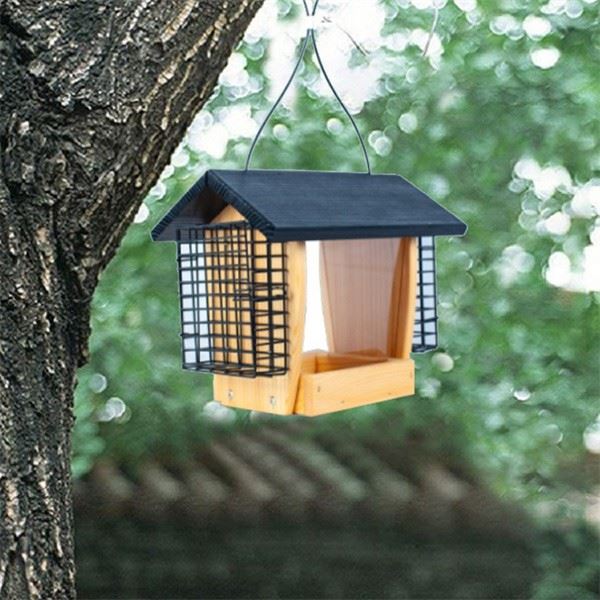 Outdoor Platform Wood Bird Feeder