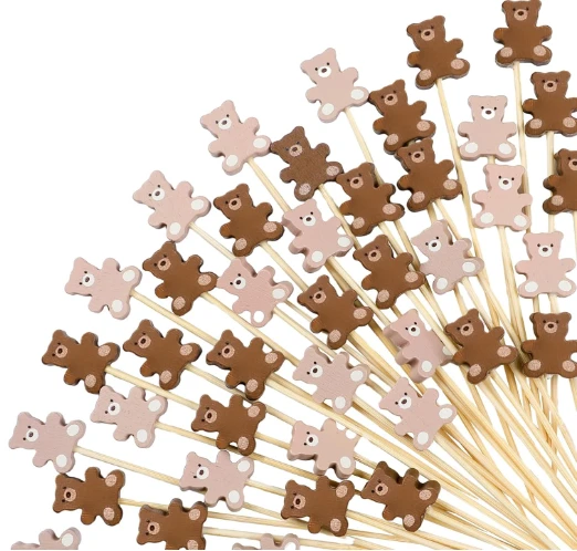 Bamboo Mushroom Cocktail Picks Skewers Fruit Fork Sticks
