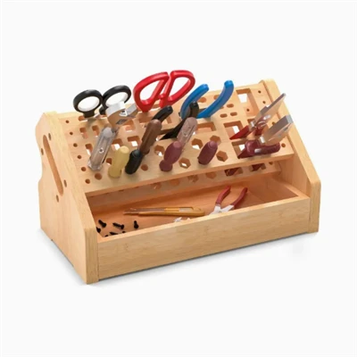 Bambus skruetrækkerarrangør Rack Desktop Holder med skuffe